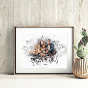 Family portrait from photo, Family portrait painting from photo, Christmas Family Gift, Personalized illustration, Gift idea 112 image 8