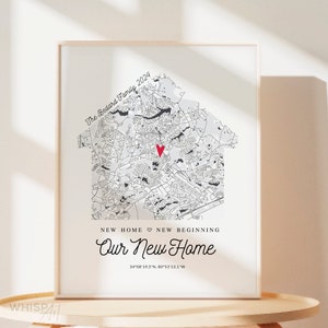 Our New Home custom map, Custom map for a new home, Housewarming Gift for couple, New House Map, Personalized map for new homeowners 140 image 9