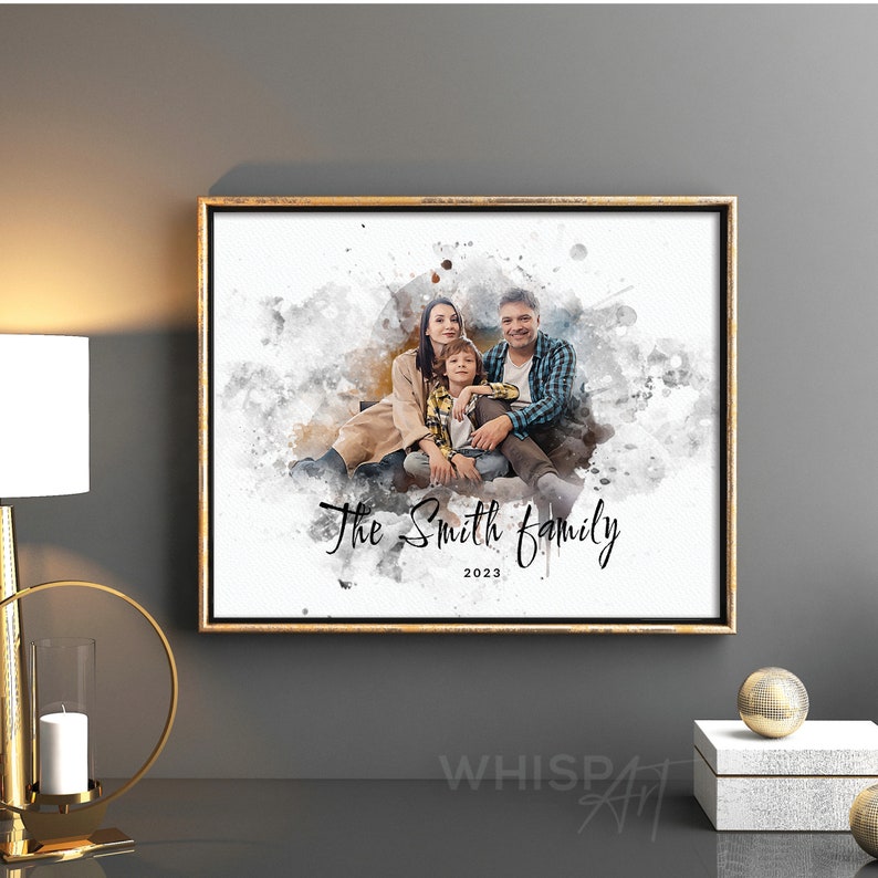 Family portrait from photo, Family portrait painting from photo, Christmas Family Gift, Personalized illustration, Gift idea 112 image 5