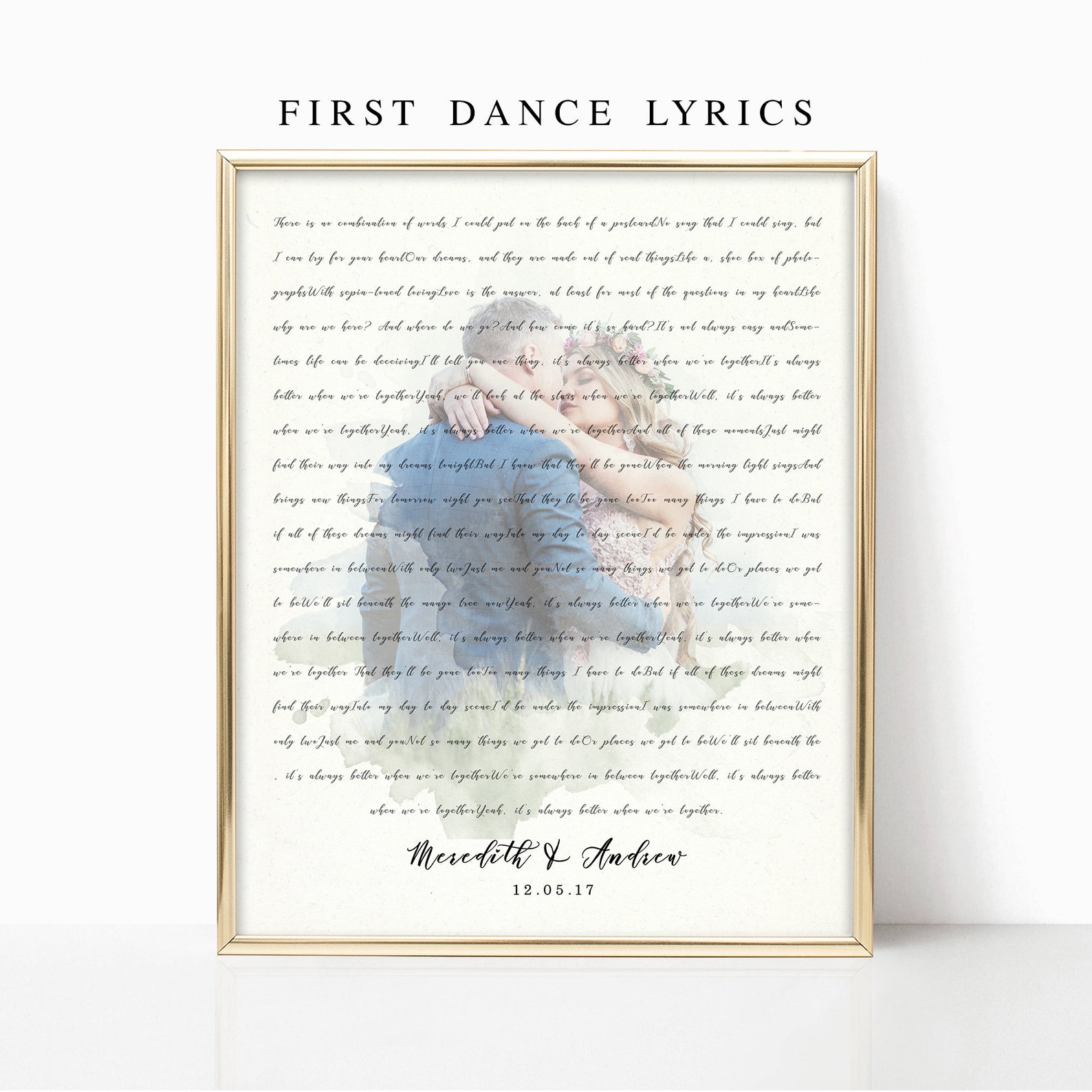 Custom Anniversary Wall Art Lyrics Wall Art First Etsy
