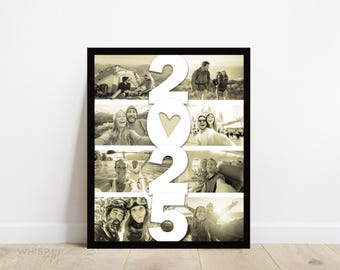 Custom 8-Photo Collage Print – Celebrate Your 2025 Memories – Personalized New Year Gift DOWNLOAD