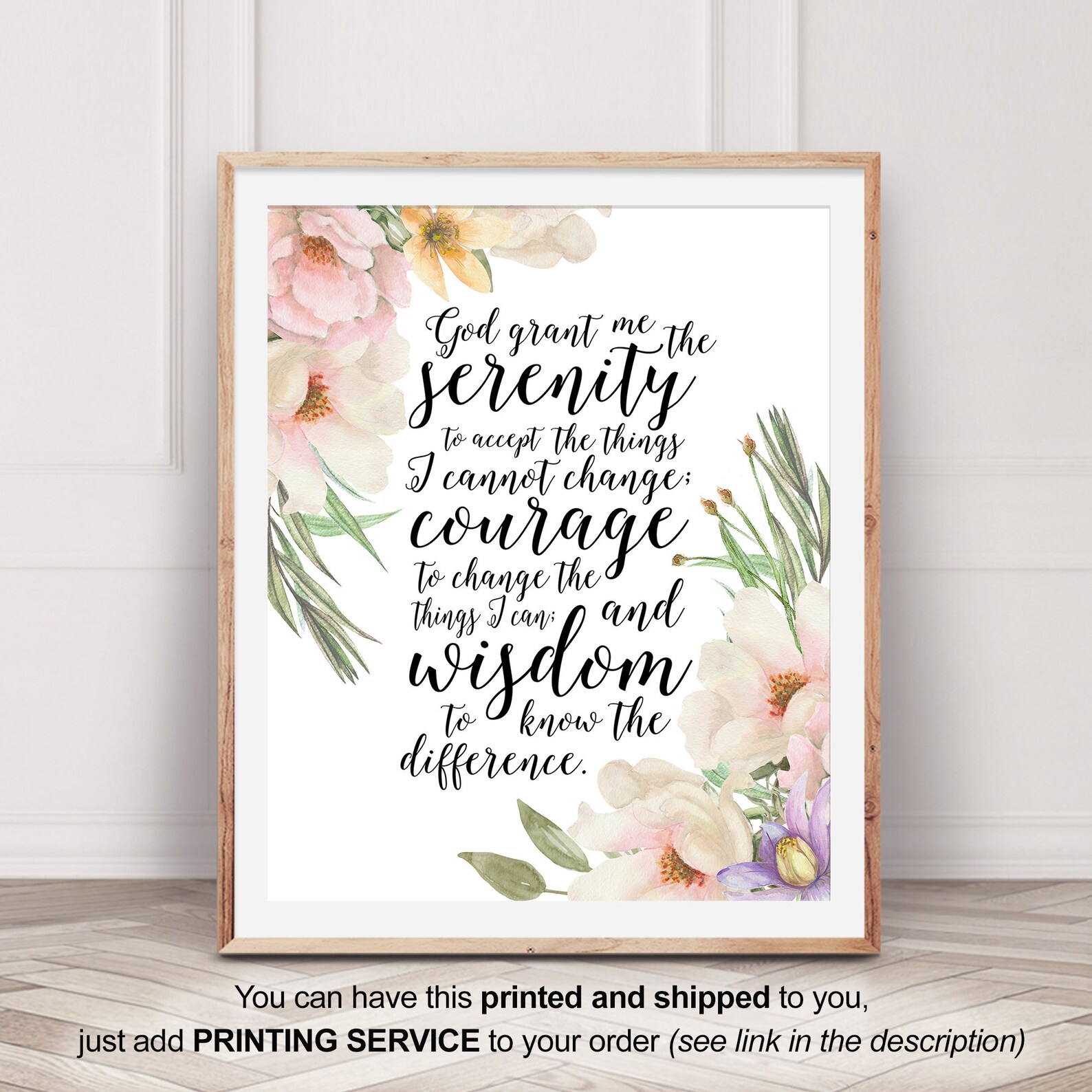 Serenity Prayer Printable God Grant Me the Serenity Sign | Etsy