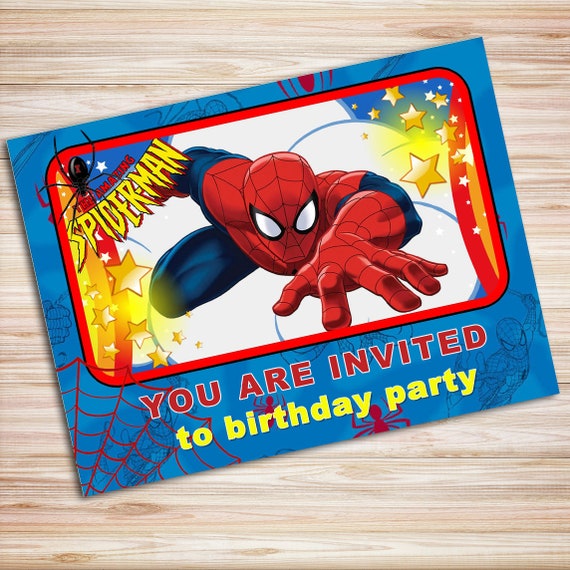 Spiderman DIY Invitations Superhero Invitation Spiderman | Etsy