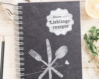 DIY Rezeptbuch zum selberschreiben: TAFEL – Modernes DIN A5 Kochbuch zum selbstgestalten mit Inhaltsverzeichnis, Register & Schutzfolie