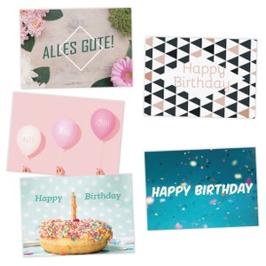 20 moderne Glückwunschkarten im Set – Wünschen Sie alles Gute zum Geburtstag mit dem Geburtstagskarten-Set für Männer und Frauen, DIN A6