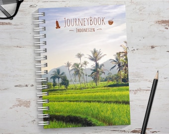 Reisetagebuch für Indonesien - Abschiedsgeschenk für Reise oder zum selber schreiben, mit spannenden Aufgaben - JourneyBook