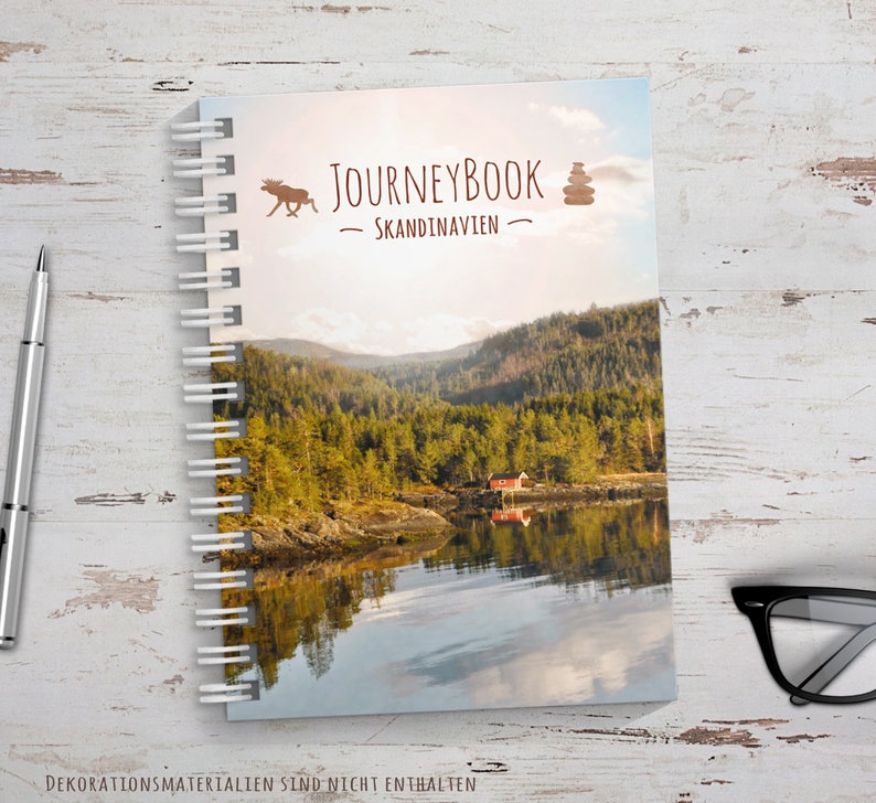 Skandinavien Reisetagebuch Abschiedsgeschenk für Reise oder zum selber schreiben, mit spannenden Aufgaben JourneyBook Bild 1