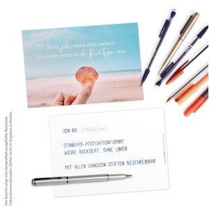 52 Postkarten Set: Sprüche Karten mit Meer Motiven. Kartenset als Motivation & Mutmacher Geschenk, Motivationskarten Achtsamkeit im Alltag Bild 3