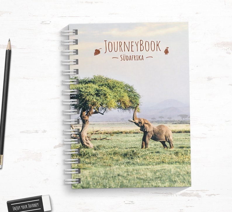 Reisetagebuch Südafrika Abschiedsgeschenk für Reise oder zum selber schreiben, mit spannenden Aufgaben JourneyBook Bild 1