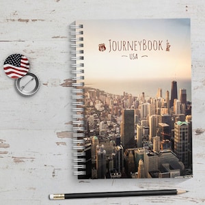 Reisetagebuch USA / Amerika mit kleinen Aufgaben & Reise-Zitaten zum selberschreiben oder als Abschiedsgeschenk JourneyBook Bild 1