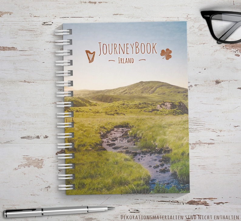 Reisetagebuch Irland Abschiedsgeschenk für Reise oder zum selber schreiben, mit spannenden Aufgaben JourneyBook Bild 1