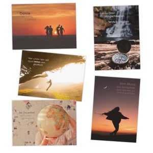 20 Postkarten Set LEBEN mit Sprüchen und Zitaten Jede Postkarte ein