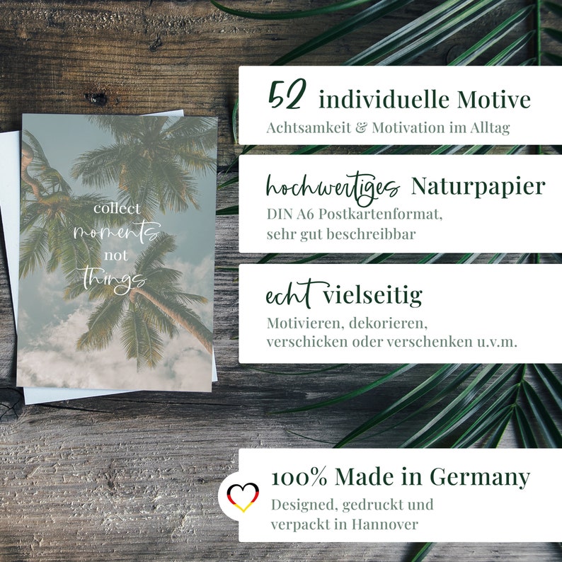 52 Postkarten Set: Sprüche Karten mit Meer Motiven. Kartenset als Motivation & Mutmacher Geschenk, Motivationskarten Achtsamkeit im Alltag Bild 2