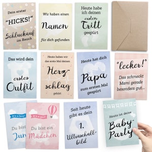 Schwangerschaft Geschenk: 301 Meilensteinkarten für Schwangere mit Tagebuch inkl. Geschenkbox unisex, für Jungen und Mädchen, auf Deutsch image 1