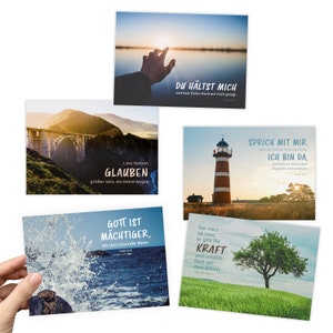 20 Postkarten Set: GLAUBEN mit christlichen Sprüchen oder Bibel-Zitaten 20x DIN A6, plastikfrei verpackt Bild 4
