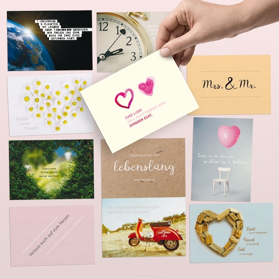 52-er Postkarten-Set zum Thema Liebe & Hochzeit 52 Wochen-Hochzeitsspiel 