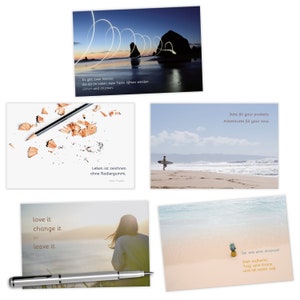 20 Postkarten Set: LEBEN mit Sprüchen und Zitaten Jede Postkarte ein Spruch oder Zitat 20x DIN A6, plastikfrei verpackt aus Deutschland Bild 5