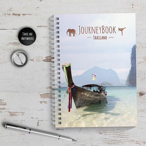 Thailand Reisetagebuch Abschiedsgeschenk für Reise oder zum selber schreiben, mit spannenden Aufgaben JourneyBook Bild 1