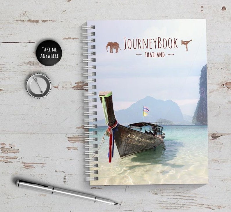 Thailand Reisetagebuch Abschiedsgeschenk für Reise oder zum selber schreiben, mit spannenden Aufgaben JourneyBook Bild 1