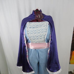 Custom Made Purple Cape and Blue lace Jumper