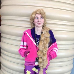 Casual Princess Rapunzel Inspired Purple Adult Fleece Hoodie Sweater Cosplay Costume Wreck it Ralph Breaks the Internet