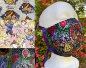 Licensed Fabric Adult Fandom Handmade Reusable Cloth washable Face Mask adult Ties or Elastic