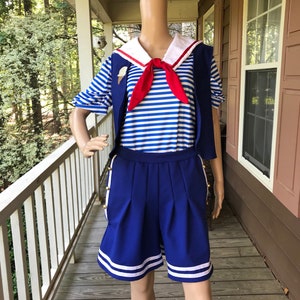 princess polly baby blue dress Adult Custom Blue, Red, & White Scoops Ahoy Robin Inspired Stranger Things  Costume Cosplay Shirt, Shorts, Vest