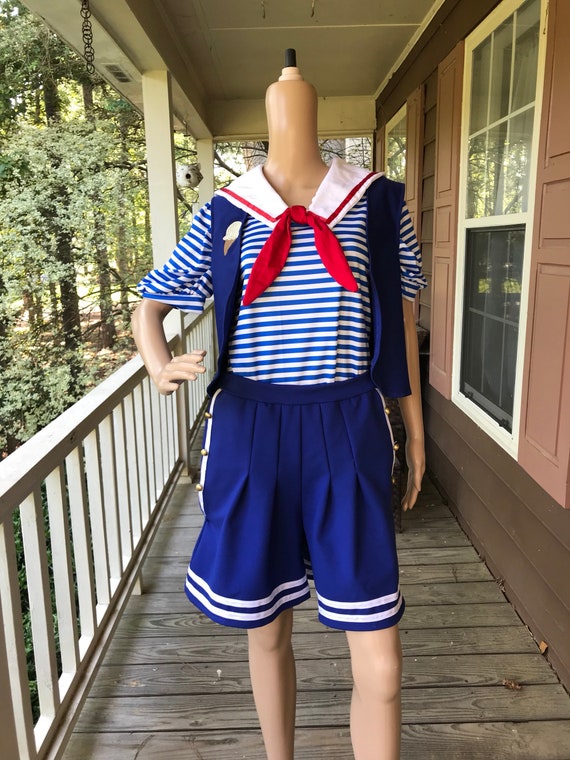 Adult Custom Blue Red & White Scoops Ahoy Robin Inspired - Etsy