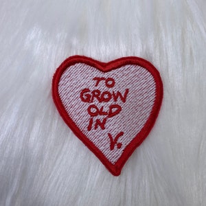 White Heart - Embroidered Iron on Patch