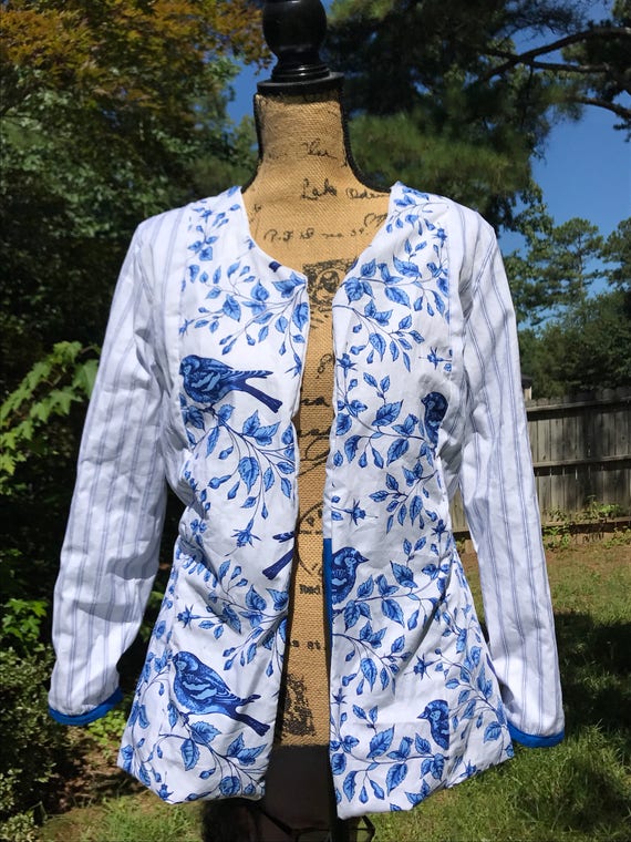 Belle Inspired Blue and White Striped Jacket or Coat Live - Etsy UK