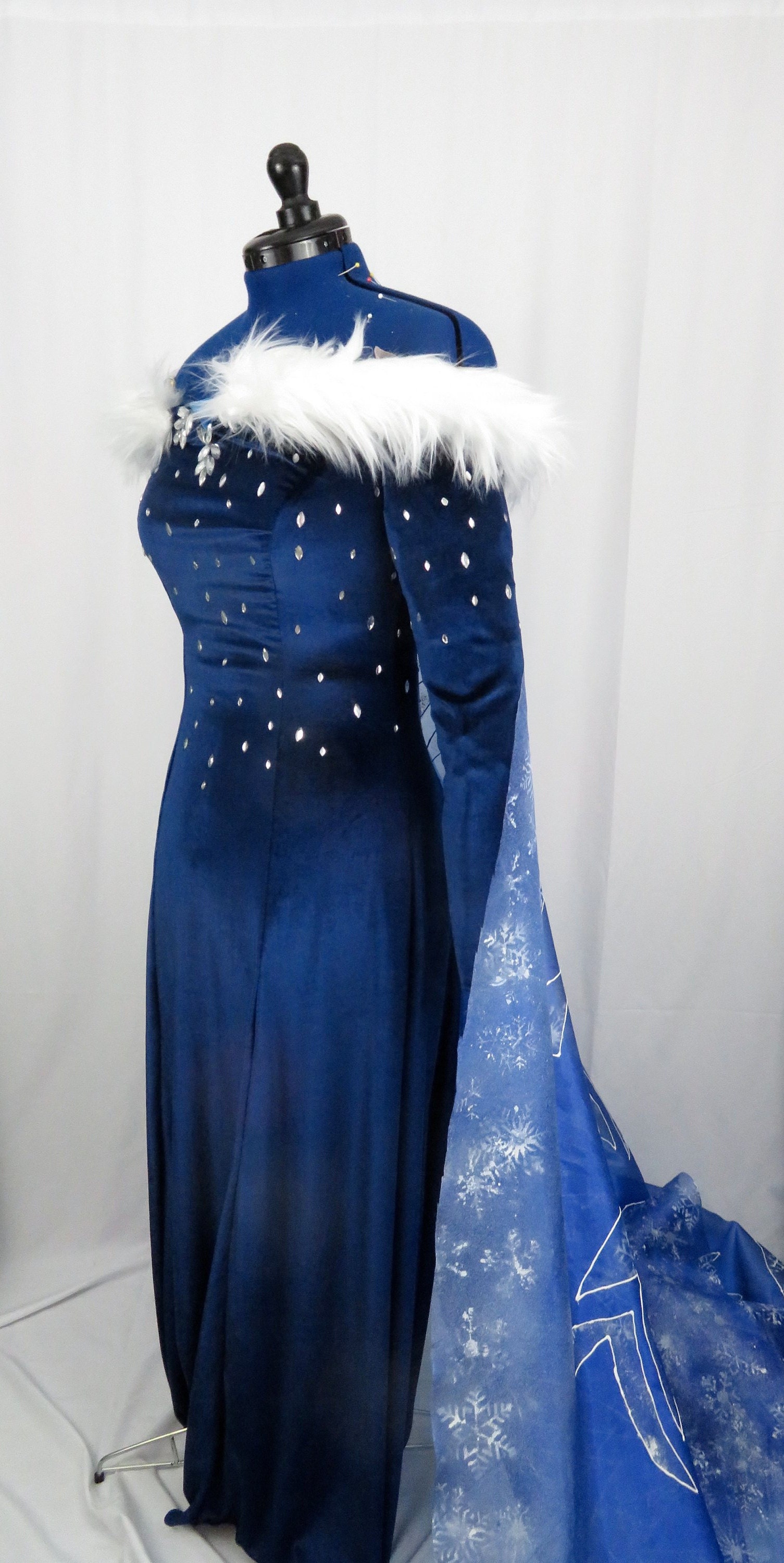 Ice Snow Queen Inspired Frozen Christmas Holiday Winter Blue Dress Gown  Costume Cosplay Adult Size - Etsy