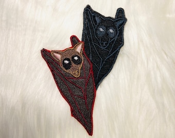 Ricamo CUCIRE o FERRO sulla toppa Pipistrelli ricamati pipistrelli neri o marroni carini