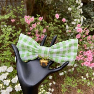 Green and White Plaid Checkered Gingham Dapper Hairbow Only Bow