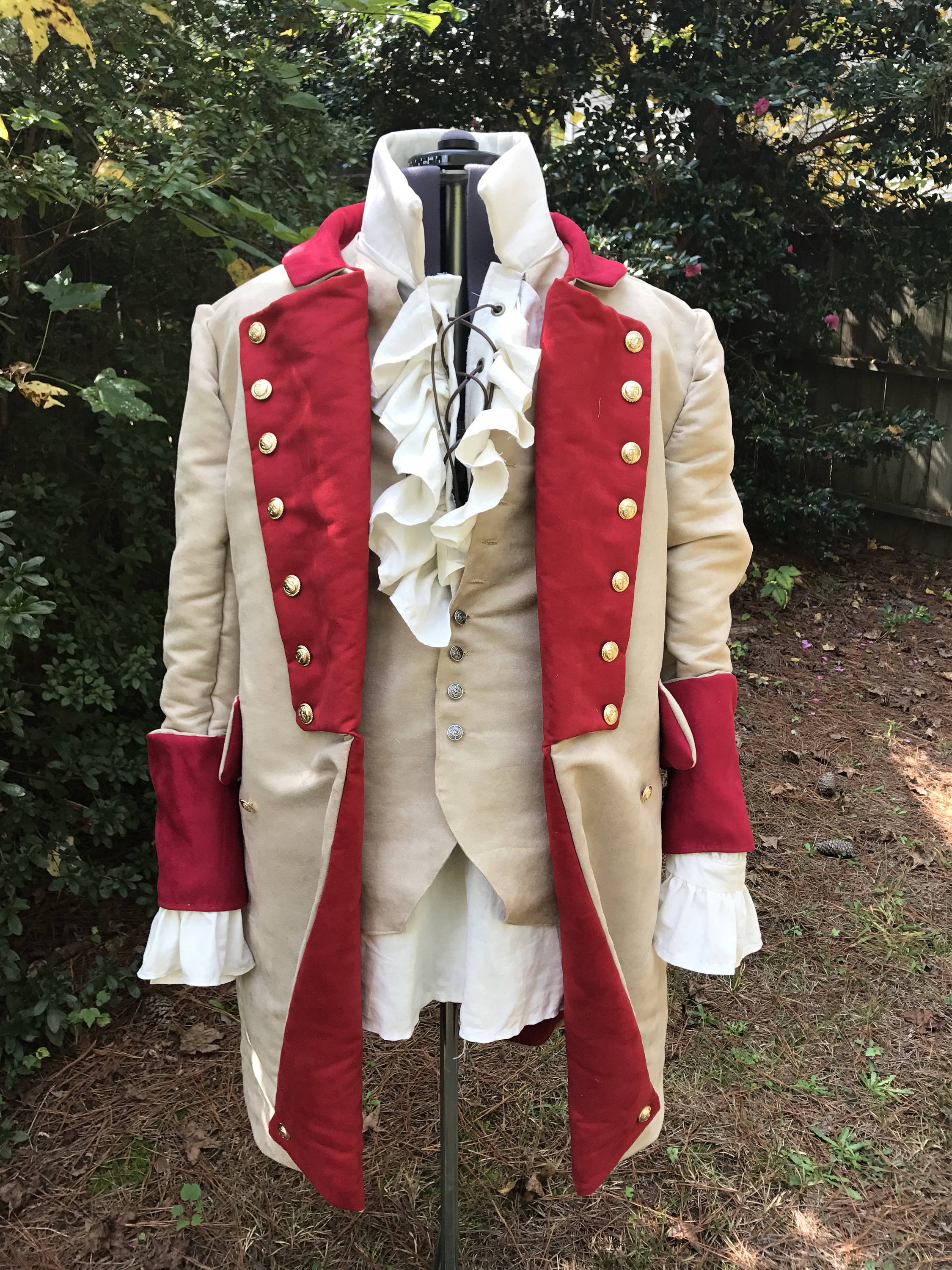 Adult Live Action Inspired Village Gaston Red Brown Coat and Vest