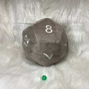 Handmade Embroidered D12 12 Sided Dice Plush Pillow or Stuffed Eight Side Die