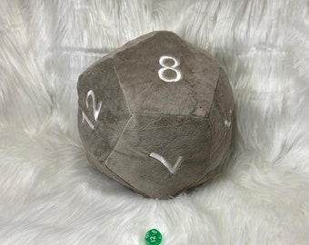 Handmade Embroidered D12 12 Sided Dice Plush Pillow or Stuffed Eight Side Die