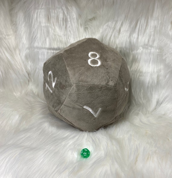 Handmade Embroidered D12 12 Sided Dice Plush Pillow or Stuffed Eight Side Die