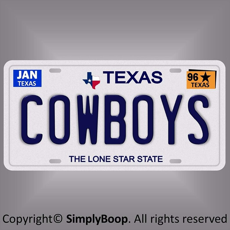 Dallas Cowboys Star Car Tag Black design Aluminum License Plate