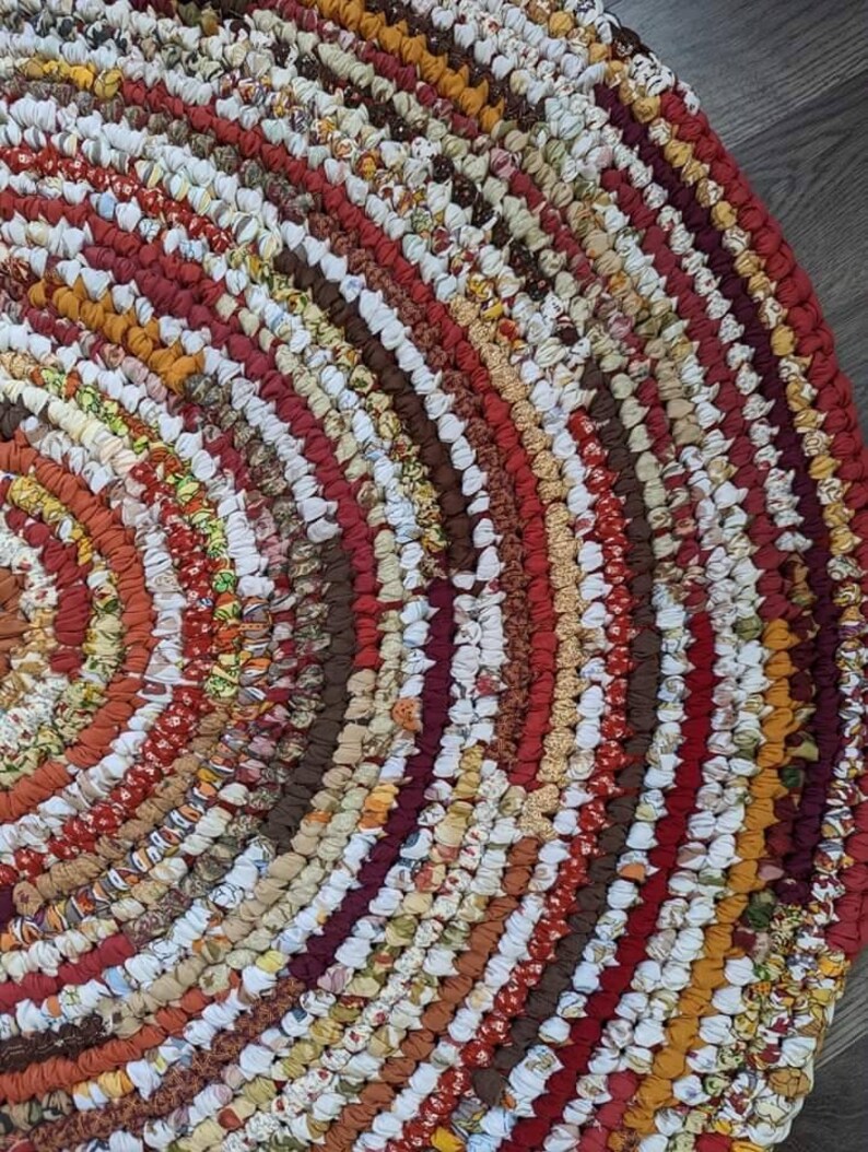 Toothbrush/amish Knot 36 Round Farmhouse or Fall Rag Rug Etsy