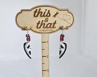 Ghost Mask Knife Dangle Earrings