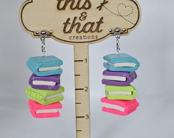 Bright book stack dangle