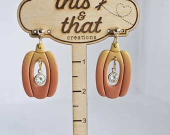 Ombre Pumpkin Dangle with Rhinestone