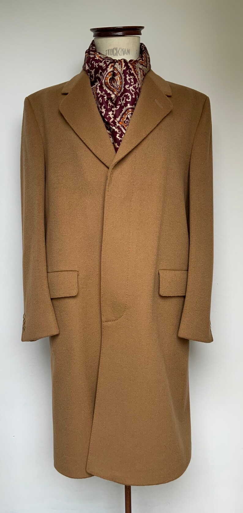 Genuine CROMBIE classic wool camel colour overcoat 46 chest. Etsy