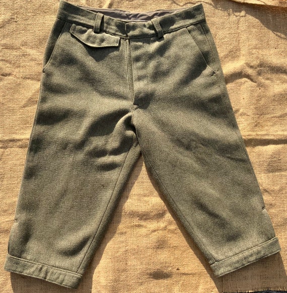 Green Tweed wool breeches 34” waist