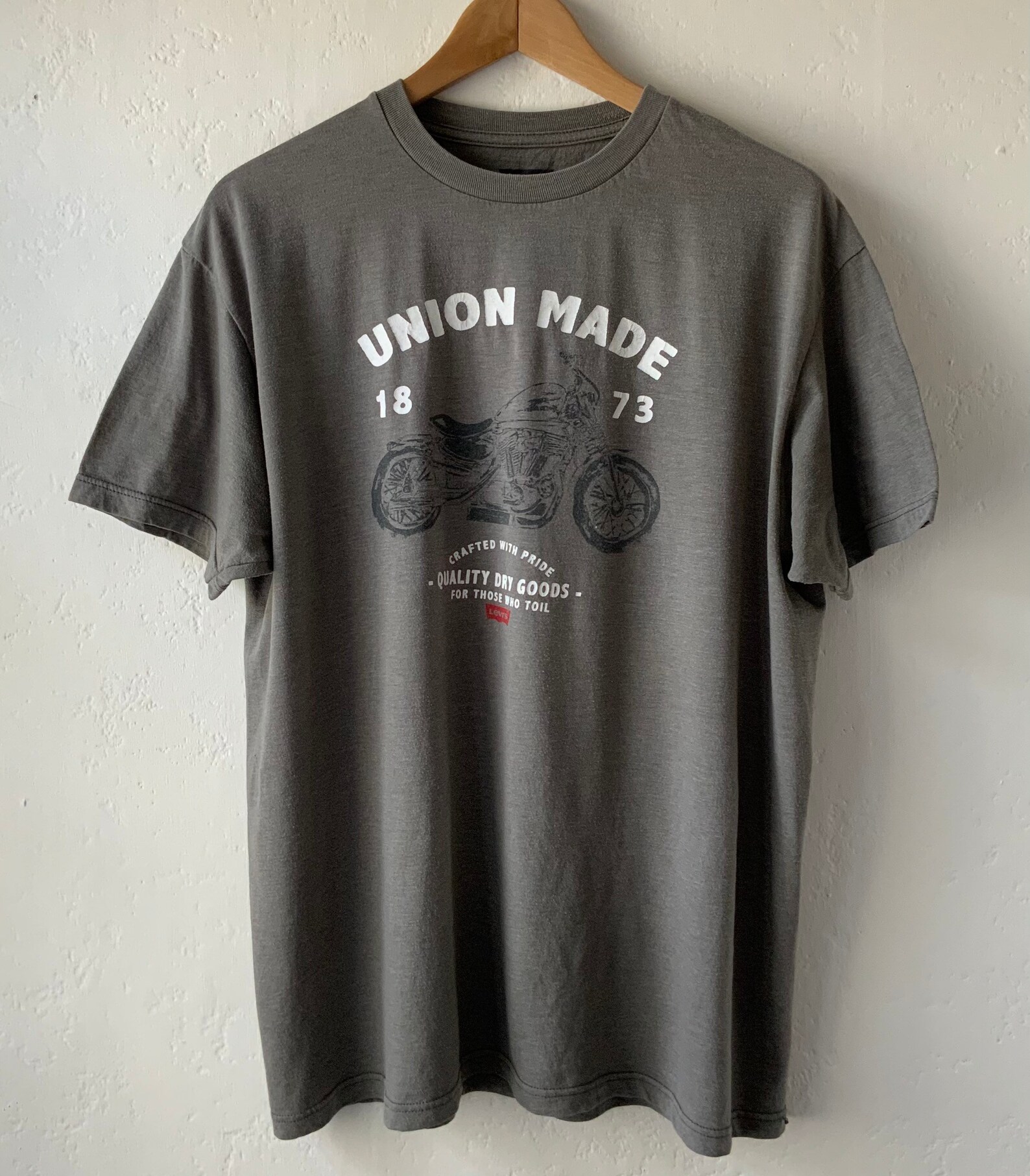 Grey cotton Levis Union Made motorcycle Tshirt Large 46 Etsy