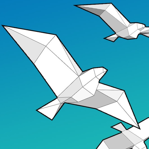 Bird flying - Digital pattern for papercraft 3d paper DIY model
