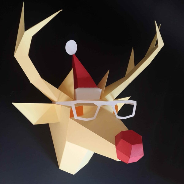 Paper DIY lowpoly deer! (NEW! Added a set of christmas accessories)