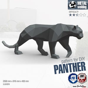 Panther! Weld it yourself with Digital plan for metal. Set of digital files include: .pdf – scheme, .dxf – CNC cutting.