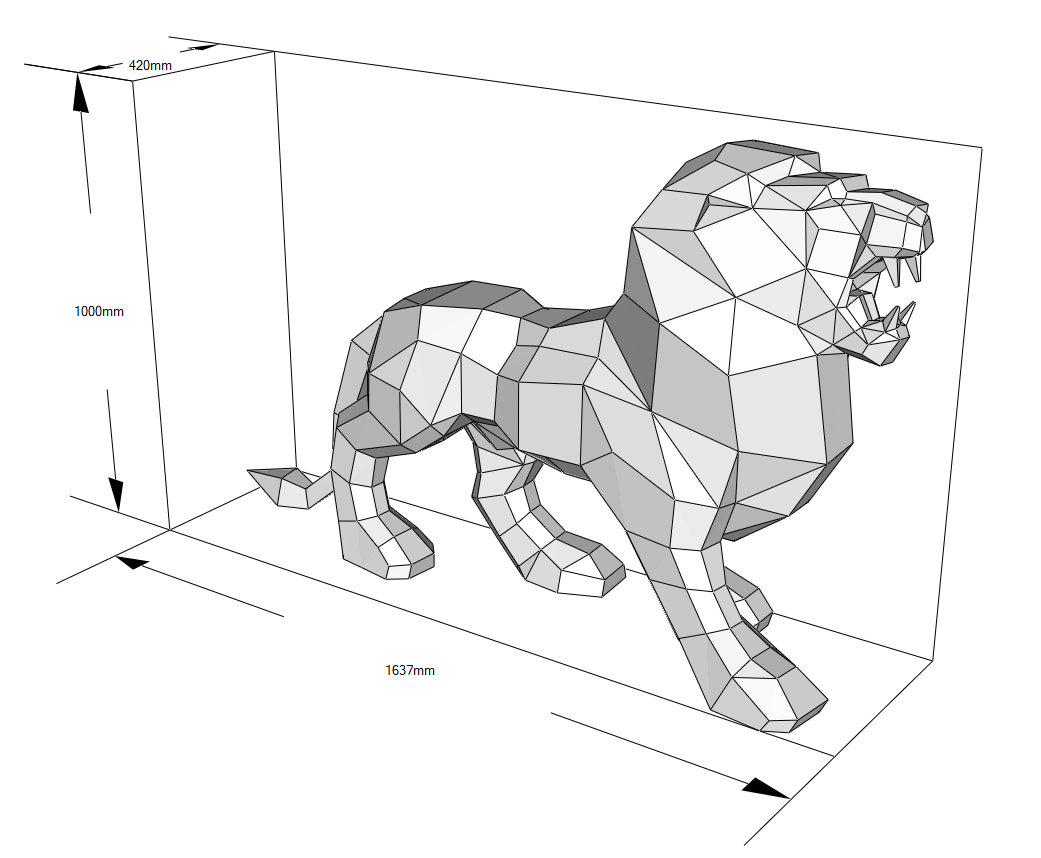 Lion DIY Metal Welding Low Poly 3d Model, Digital Pattern Lion DIY Metal Welding Low Poly 3d Model, Digital Pattern