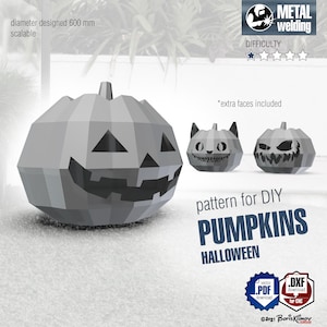 Halloween Pumpkins Metal Welding DIY Plan (Digital Files .dxf .pdf)